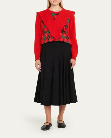 HODAKOVA Double-Sleeve Argyle Crewneck Sweater | Thumbnail 2 HODAKOVA Double-Sleeve Argyle Crewneck Sweater | Thumbnail 2