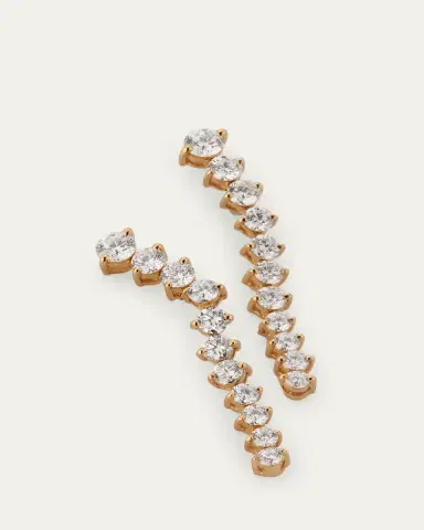 Lana 14K Gold Flawless Tennis Linear Diamond Ear Crawlers | Thumbnail 3 Lana 14K Gold Flawless Tennis Linear Diamond Ear Crawlers | Thumbnail 3