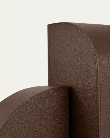 Assouline Cubist L Brown Leather Bookend | Thumbnail 3 Assouline Cubist L Brown Leather Bookend | Thumbnail 3