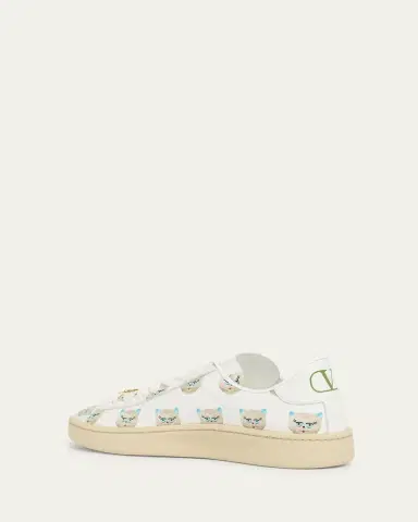 Valentino Garavani Royco VLogo Cat-Print Leather Sneakers | Thumbnail 2 Valentino Garavani Royco VLogo Cat-Print Leather Sneakers | Thumbnail 2