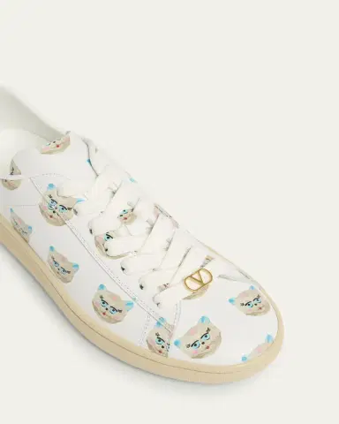 Valentino Garavani Royco VLogo Cat-Print Leather Sneakers | Thumbnail 3 Valentino Garavani Royco VLogo Cat-Print Leather Sneakers | Thumbnail 3