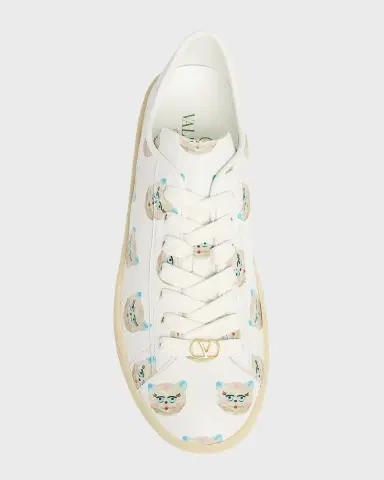 Valentino Garavani Royco VLogo Cat-Print Leather Sneakers | Thumbnail 6 Valentino Garavani Royco VLogo Cat-Print Leather Sneakers | Thumbnail 6