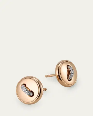 Pomellato Pom Pom Dot 18K Rose Gold Diamond Button Earrings | Thumbnail 3 Pomellato Pom Pom Dot 18K Rose Gold Diamond Button Earrings | Thumbnail 3
