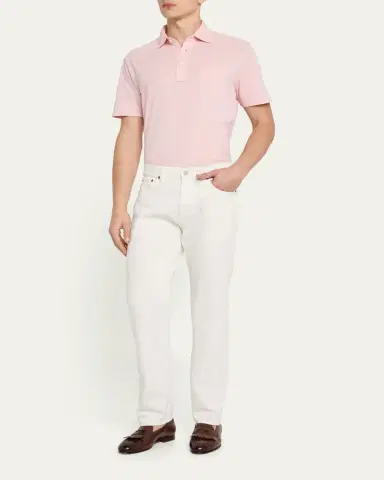 Ralph Lauren Purple Label Men's Custom Slim Pique Polo Shirt | Thumbnail 3 Ralph Lauren Purple Label Men's Custom Slim Pique Polo Shirt | Thumbnail 3