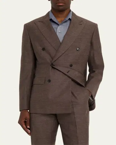 Brioni Men's WWX 80th Anniversary Plume Double-Breasted Sport Coat | Thumbnail 4 Brioni Men's WWX 80th Anniversary Plume Double-Breasted Sport Coat | Thumbnail 4