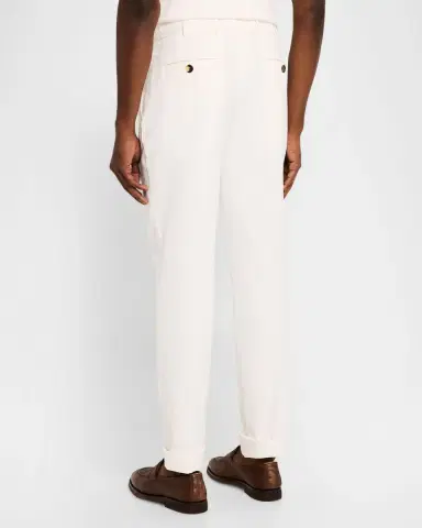 Brunello Cucinelli Men's Slim Flat-Front Pants | Thumbnail 2 Brunello Cucinelli Men's Slim Flat-Front Pants | Thumbnail 2