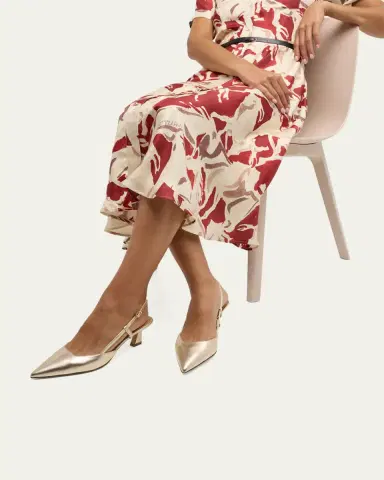 Stuart Weitzman Vinnie Metallic Kitten Slingback Pumps | Thumbnail 2 Stuart Weitzman Vinnie Metallic Kitten Slingback Pumps | Thumbnail 2