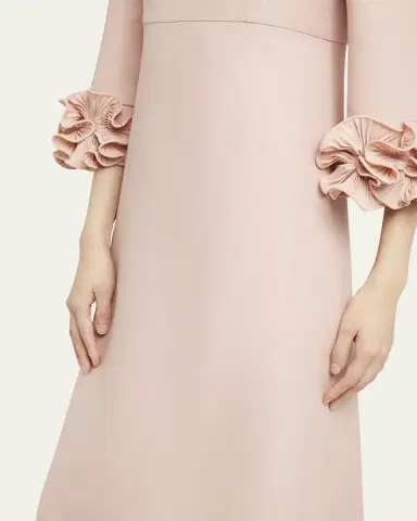 Valentino Garavani Floral Cuff Crepe Couture Midi Dress | Thumbnail 5 Valentino Garavani Floral Cuff Crepe Couture Midi Dress | Thumbnail 5