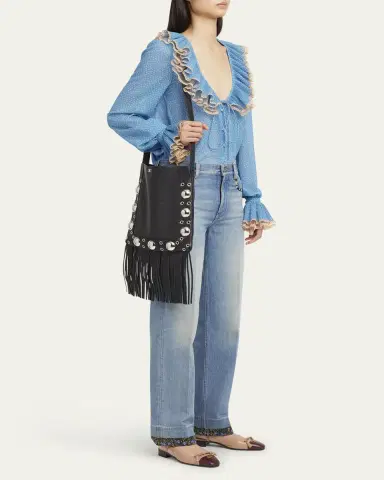 Valentino Garavani Nellcote Fringe Studded Leather Crossbody Bag | Thumbnail 5 Valentino Garavani Nellcote Fringe Studded Leather Crossbody Bag | Thumbnail 5