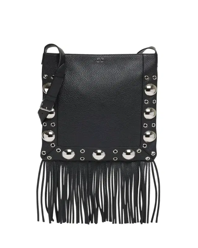 Nellcote Fringe Studded Leather Crossbody Bag Nellcote Fringe Studded Leather Crossbody Bag