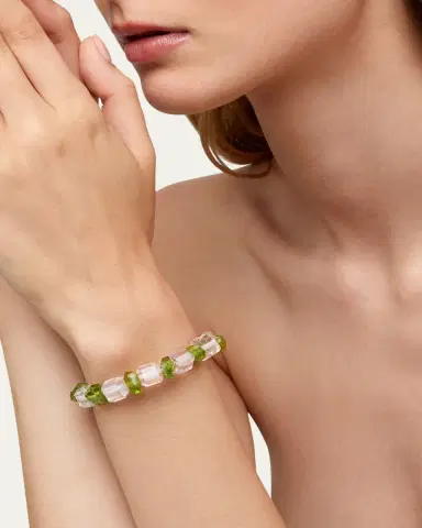 JIA JIA Gaia Rose Quartz & Peridot Stretch Bracelet | Thumbnail 2 JIA JIA Gaia Rose Quartz & Peridot Stretch Bracelet | Thumbnail 2