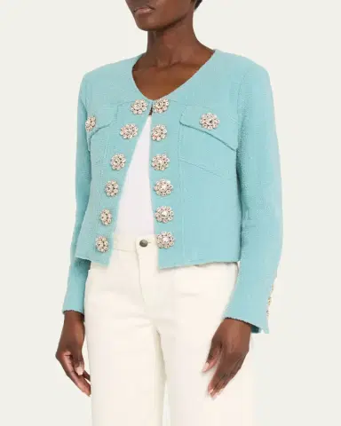 Libertine Aqua Boucle Heart Jacket | Thumbnail 4 Libertine Aqua Boucle Heart Jacket | Thumbnail 4