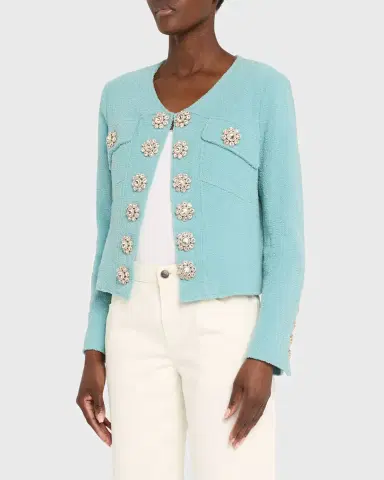 Libertine Aqua Boucle Heart Jacket | Thumbnail 8 Libertine Aqua Boucle Heart Jacket | Thumbnail 8