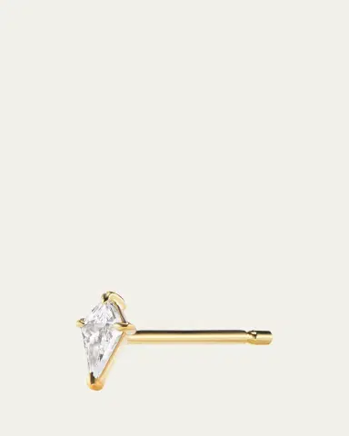 Aaryah 14K Yellow Gold Kite Diamond Stud Earring, Single | Thumbnail 2 Aaryah 14K Yellow Gold Kite Diamond Stud Earring, Single | Thumbnail 2