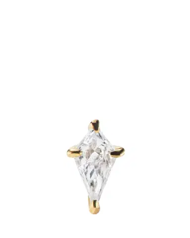 Aaryah 14K Yellow Gold Kite Diamond Stud Earring, Single | Thumbnail 1 Aaryah 14K Yellow Gold Kite Diamond Stud Earring, Single | Thumbnail 1