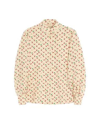 Valentino Garavani Cherry Print Crepe De Chine Button-Down Blouse | Thumbnail 1 Valentino Garavani Cherry Print Crepe De Chine Button-Down Blouse | Thumbnail 1