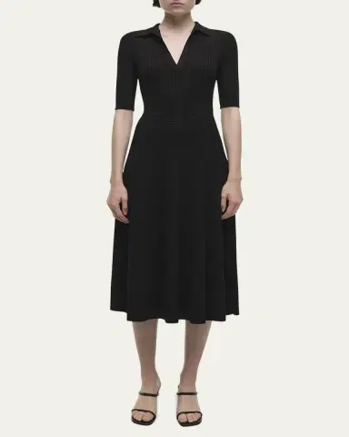 Simkhai Pati Short-Sleeve Polo Midi Dress | Thumbnail 2 Simkhai Pati Short-Sleeve Polo Midi Dress | Thumbnail 2