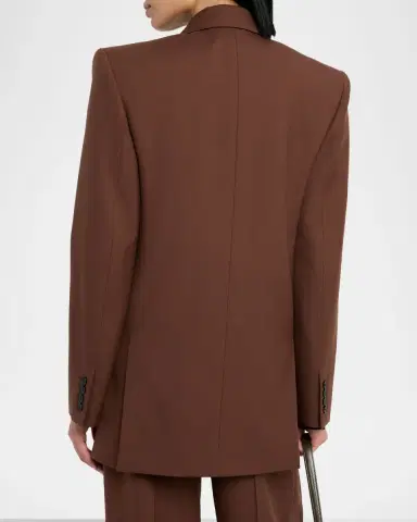Saint Laurent Double-Breasted Strong-Shoulder Blazer | Thumbnail 2 Saint Laurent Double-Breasted Strong-Shoulder Blazer | Thumbnail 2