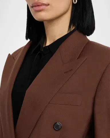 Saint Laurent Double-Breasted Strong-Shoulder Blazer | Thumbnail 3 Saint Laurent Double-Breasted Strong-Shoulder Blazer | Thumbnail 3