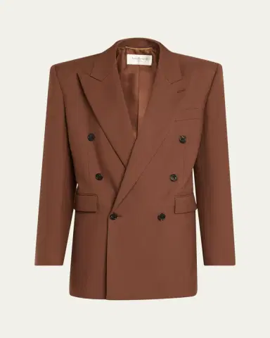 Saint Laurent Double-Breasted Strong-Shoulder Blazer | Thumbnail 5 Saint Laurent Double-Breasted Strong-Shoulder Blazer | Thumbnail 5