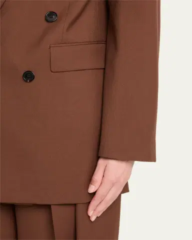 Saint Laurent Double-Breasted Strong-Shoulder Blazer | Thumbnail 9 Saint Laurent Double-Breasted Strong-Shoulder Blazer | Thumbnail 9