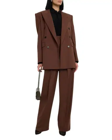 Saint Laurent Double-Breasted Strong-Shoulder Blazer | Thumbnail 1 Saint Laurent Double-Breasted Strong-Shoulder Blazer | Thumbnail 1