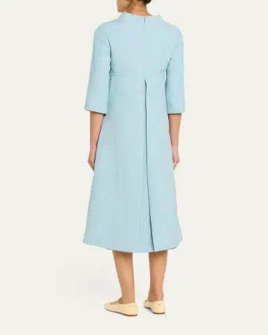 Valentino Garavani Strass Button High-Neck Crepe Midi Dress | Thumbnail 12 Valentino Garavani Strass Button High-Neck Crepe Midi Dress | Thumbnail 12