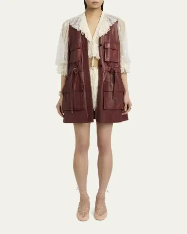 Chloé Leather Belted Utilitarian Vest | Thumbnail 2 Chloé Leather Belted Utilitarian Vest | Thumbnail 2
