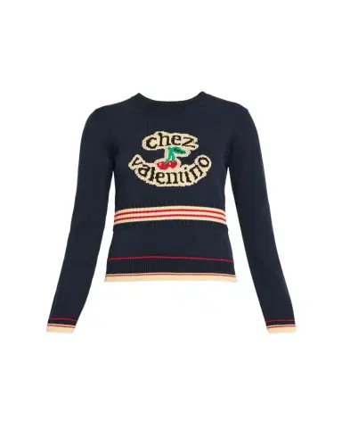 Valentino Garavani Chez Valentino Cherry Long-Sleeve Sweater | Thumbnail 1 Valentino Garavani Chez Valentino Cherry Long-Sleeve Sweater | Thumbnail 1