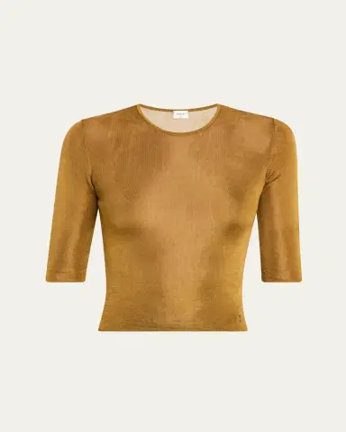 Saint Laurent Quarter Sleeve Knit Top with Logo Detail | Thumbnail 10 Saint Laurent Quarter Sleeve Knit Top with Logo Detail | Thumbnail 10