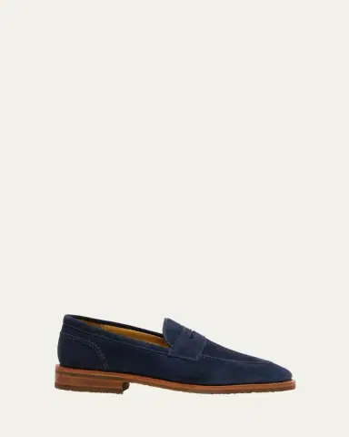Allen Edmonds Reserve Men's Roman Suede Contrast-Sole Penny Loafers | Thumbnail 6 Allen Edmonds Reserve Men's Roman Suede Contrast-Sole Penny Loafers | Thumbnail 6