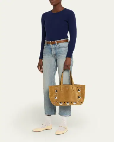 Valentino Garavani Nellcote Medium Studded Suede Tote Bag | Thumbnail 5 Valentino Garavani Nellcote Medium Studded Suede Tote Bag | Thumbnail 5
