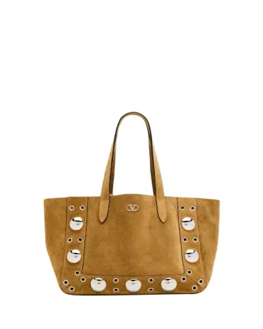 Valentino Garavani Nellcote Medium Studded Suede Tote Bag | Thumbnail 1 Valentino Garavani Nellcote Medium Studded Suede Tote Bag | Thumbnail 1