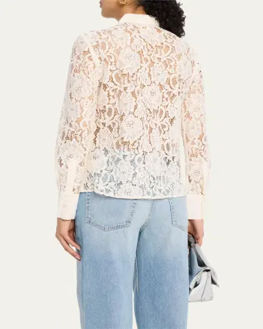 L'Agence Maia Lace Button-Front Blouse | Thumbnail 3 L'Agence Maia Lace Button-Front Blouse | Thumbnail 3