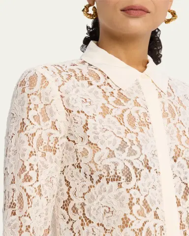 L'Agence Maia Lace Button-Front Blouse | Thumbnail 5 L'Agence Maia Lace Button-Front Blouse | Thumbnail 5