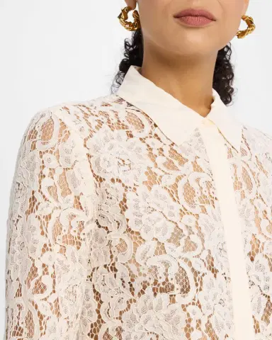 L'Agence Maia Lace Button-Front Blouse | Thumbnail 9 L'Agence Maia Lace Button-Front Blouse | Thumbnail 9