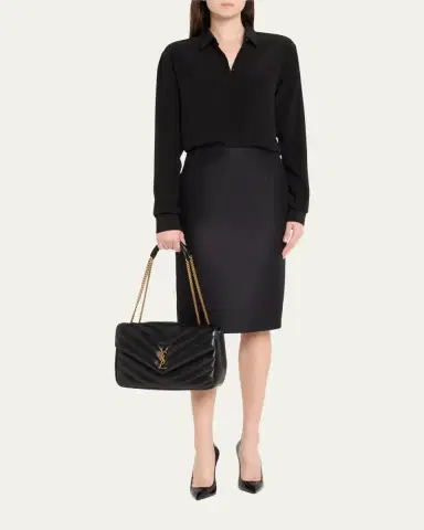 Saint Laurent Loulou Large YSL Chain Shoulder Bag in Quilted Leather | Thumbnail 5 Saint Laurent Loulou Large YSL Chain Shoulder Bag in Quilted Leather | Thumbnail 5