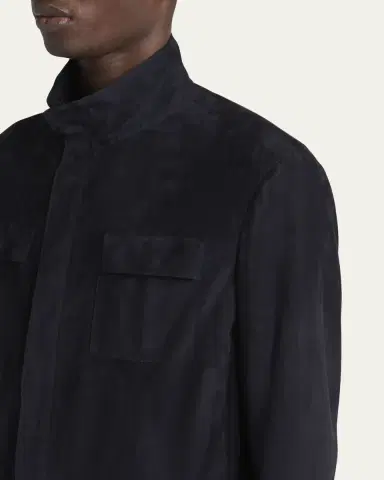 Giorgio Armani Men's Suede Field Jacket | Thumbnail 5 Giorgio Armani Men's Suede Field Jacket | Thumbnail 5
