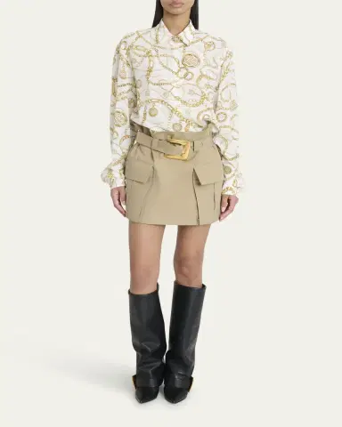 Balmain Chain Print Silk Blouse | Thumbnail 2 Balmain Chain Print Silk Blouse | Thumbnail 2