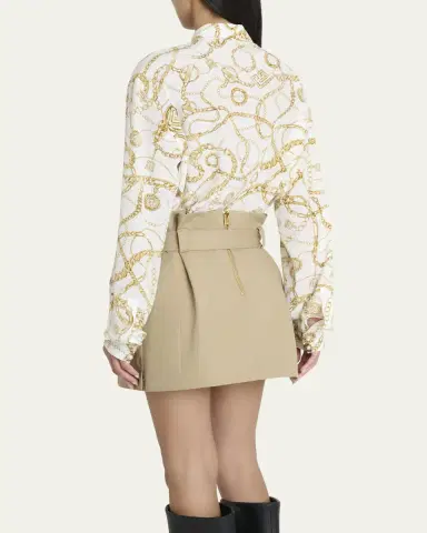 Balmain Chain Print Silk Blouse | Thumbnail 3 Balmain Chain Print Silk Blouse | Thumbnail 3