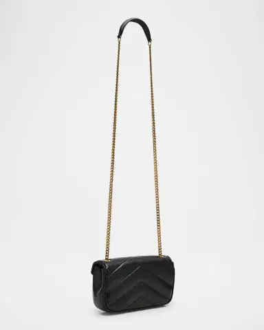 Saint Laurent Loulou Mini YSL Chain Crossbody Bag in Quilted Leather | Thumbnail 2 Saint Laurent Loulou Mini YSL Chain Crossbody Bag in Quilted Leather | Thumbnail 2