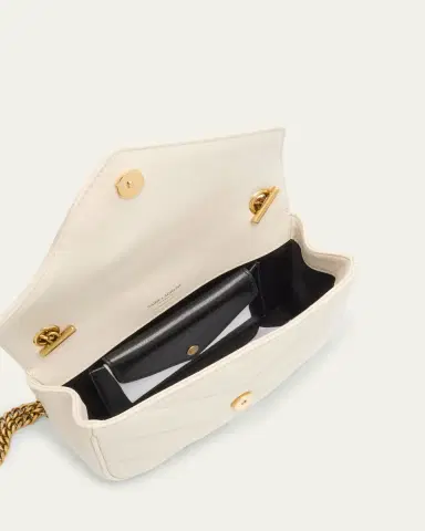 Saint Laurent Loulou Mini YSL Chain Crossbody Bag in Quilted Leather | Thumbnail 14 Saint Laurent Loulou Mini YSL Chain Crossbody Bag in Quilted Leather | Thumbnail 14