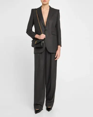 Saint Laurent Loulou Mini YSL Chain Crossbody Bag in Quilted Leather | Thumbnail 4 Saint Laurent Loulou Mini YSL Chain Crossbody Bag in Quilted Leather | Thumbnail 4