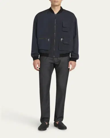 Giorgio Armani Men's Chevron Utility Bomber Jacket | Thumbnail 2 Giorgio Armani Men's Chevron Utility Bomber Jacket | Thumbnail 2