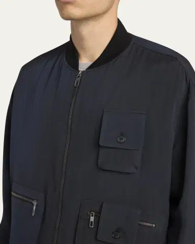 Giorgio Armani Men's Chevron Utility Bomber Jacket | Thumbnail 5 Giorgio Armani Men's Chevron Utility Bomber Jacket | Thumbnail 5