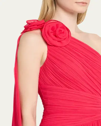 Rickie Freeman for Teri Jon Draped One-Shoulder Pleated Chiffon Gown | Thumbnail 5 Rickie Freeman for Teri Jon Draped One-Shoulder Pleated Chiffon Gown | Thumbnail 5