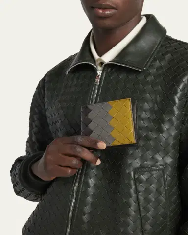 Bottega Veneta Men's Intrecciato 15 Bicolor Leather Bifold Wallet | Thumbnail 5 Bottega Veneta Men's Intrecciato 15 Bicolor Leather Bifold Wallet | Thumbnail 5