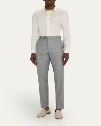 Brioni Men's Wool Sharkskin Pants | Thumbnail 2 Brioni Men's Wool Sharkskin Pants | Thumbnail 2