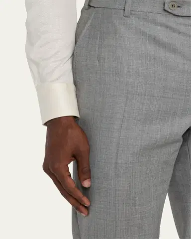 Brioni Men's Wool Sharkskin Pants | Thumbnail 5 Brioni Men's Wool Sharkskin Pants | Thumbnail 5
