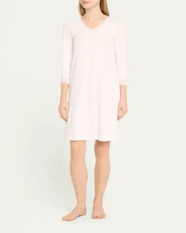 Hanro Moments Lace-Trim Cotton Nightgown | Thumbnail 2 Hanro Moments Lace-Trim Cotton Nightgown | Thumbnail 2